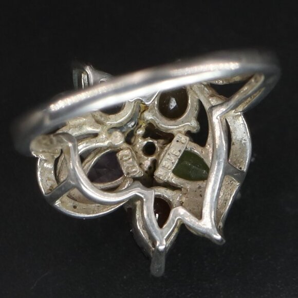 Sterling Silver Ring Genuine Citrine Amethyst Garnet Topaz Citrine Peridot US 6 - Picture 5 of 6